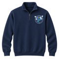 Navy FAME Strong quarter-zip sweatshirt with Academy crest on the left chest